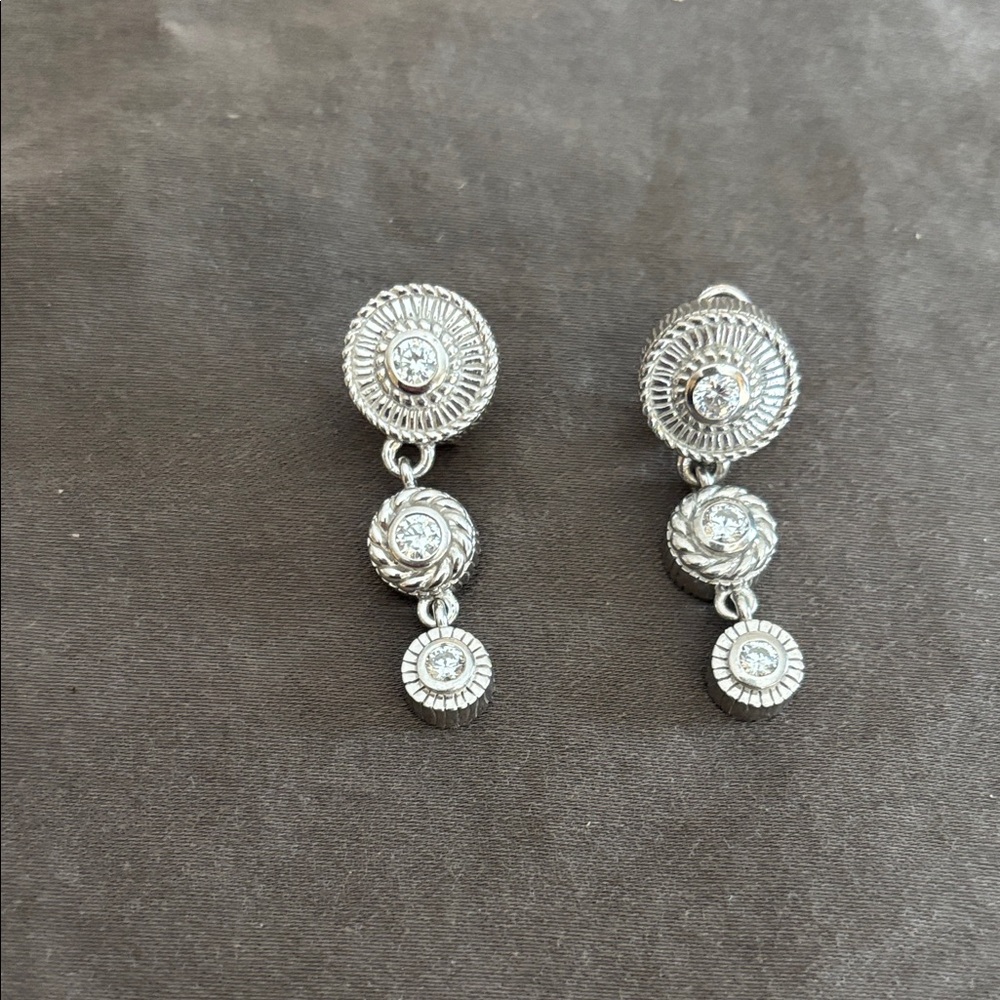Judith Ripka Sterling and stone earrings